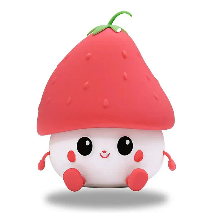 Strawberry LED Night Light – USB Rechargeable Silicone Lamp