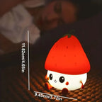 Strawberry LED Night Light – USB Rechargeable Silicone Lamp