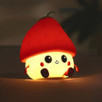 Strawberry LED Night Light – USB Rechargeable Silicone Lamp