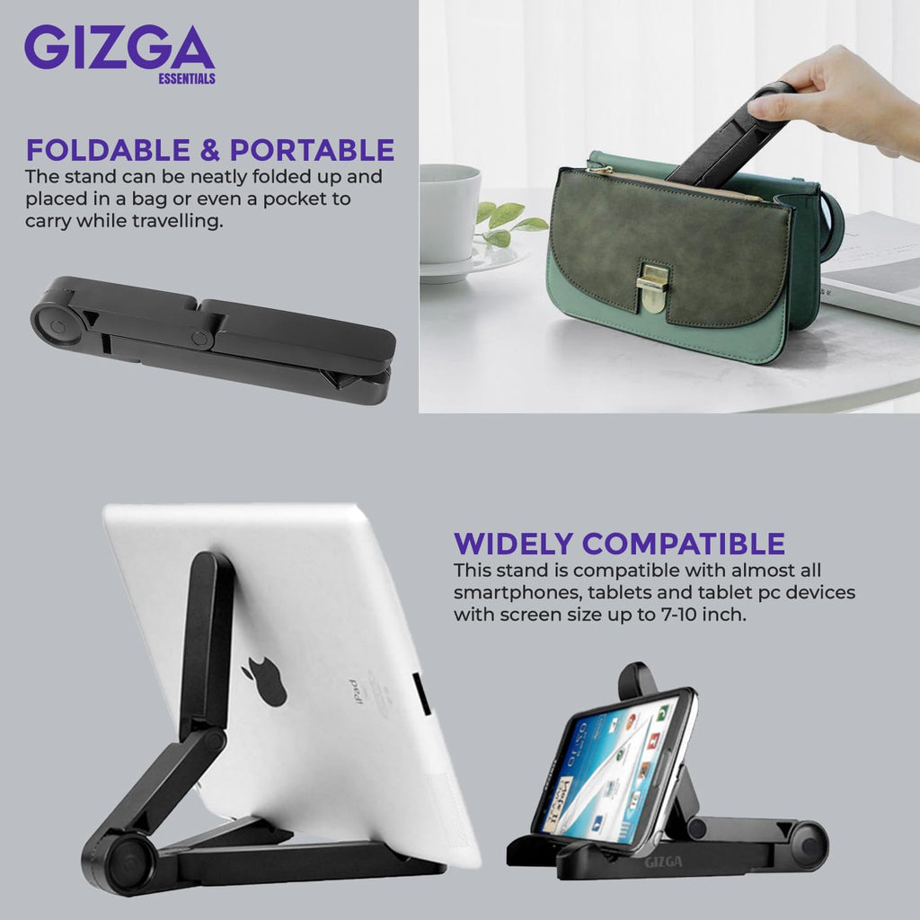 Foldable Tablet & Mobile Stand (Black)