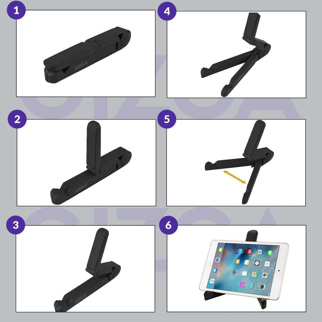 Foldable Tablet & Mobile Stand (Black)