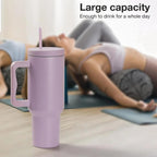 Stainless Steel Tumbler with Straw (Purple)