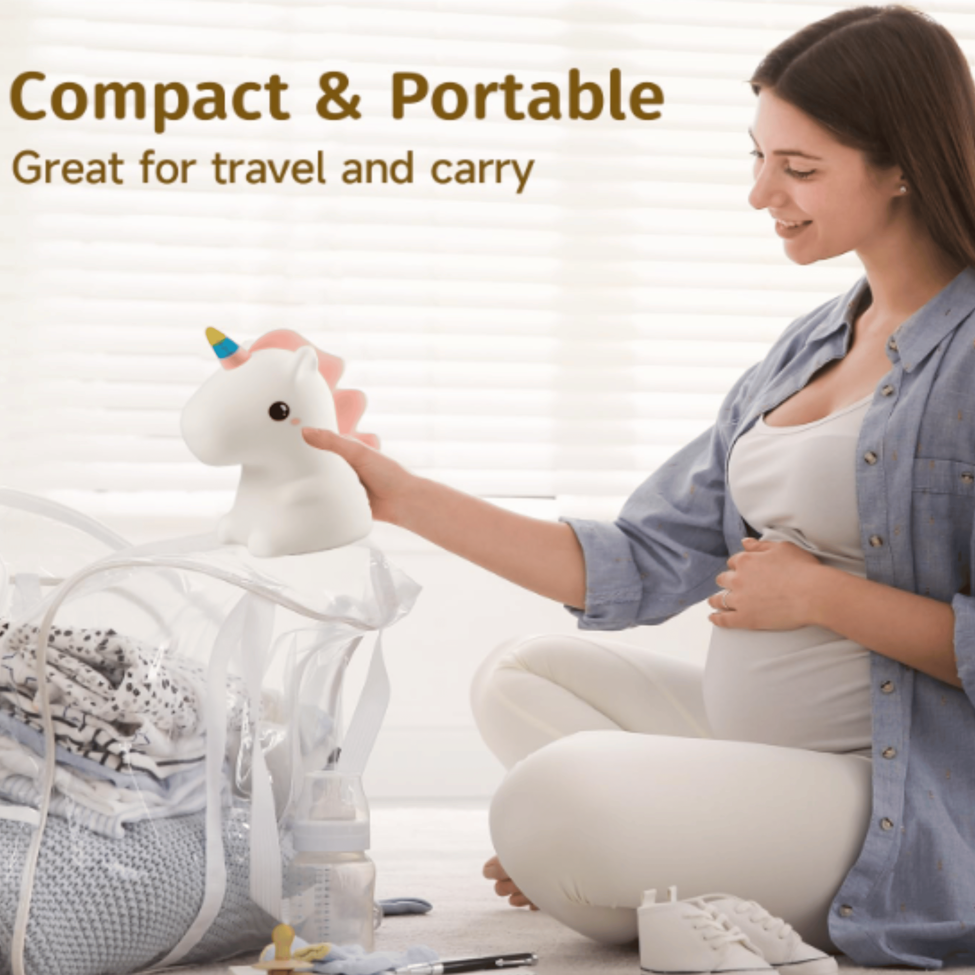 Cute Silicone Unicorn Night Light for Kids,16 Color Changing Nursery Beside Lamp