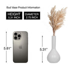 Glossy White Ceramic Bud Vase