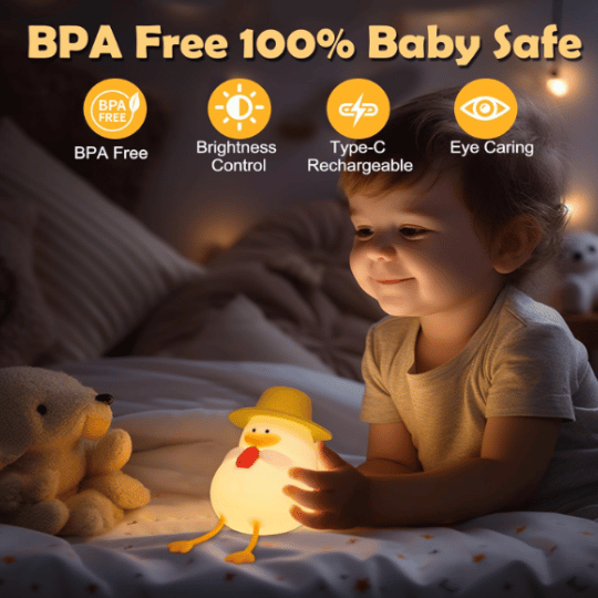 Cute Lazy Duck Night Light for Children, Girls for Valentine’s Day (Multicolor)